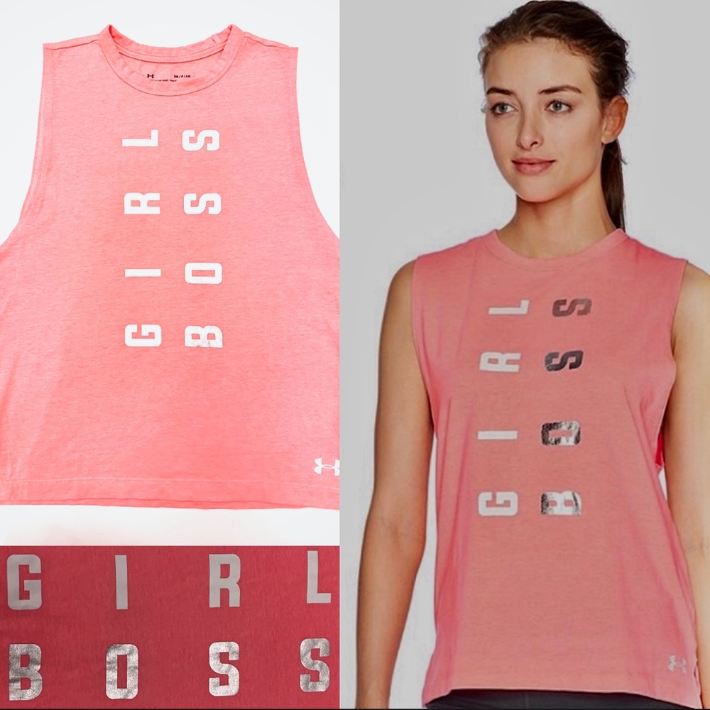 Under Armour GIRL BOSS Muscle Tee Workout Top - Show your boldness & style!